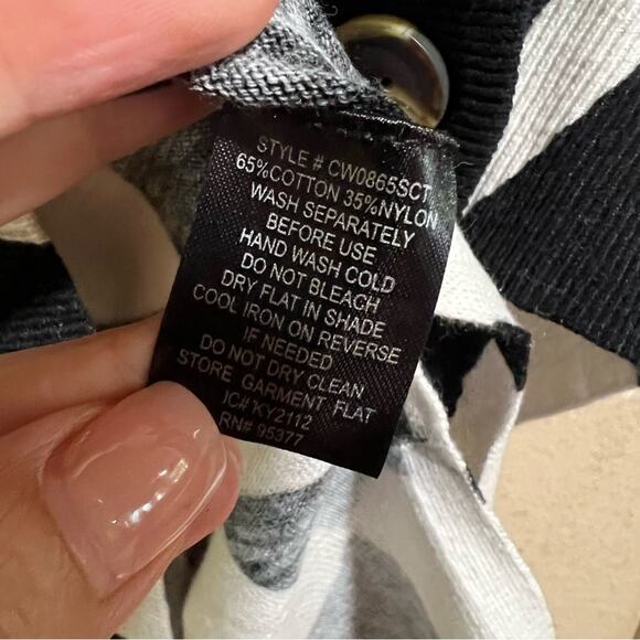 Sanctuary Cityscape Cardi Black White Warped Check Button Cardigan Sweater Small - Picture 8 of 9